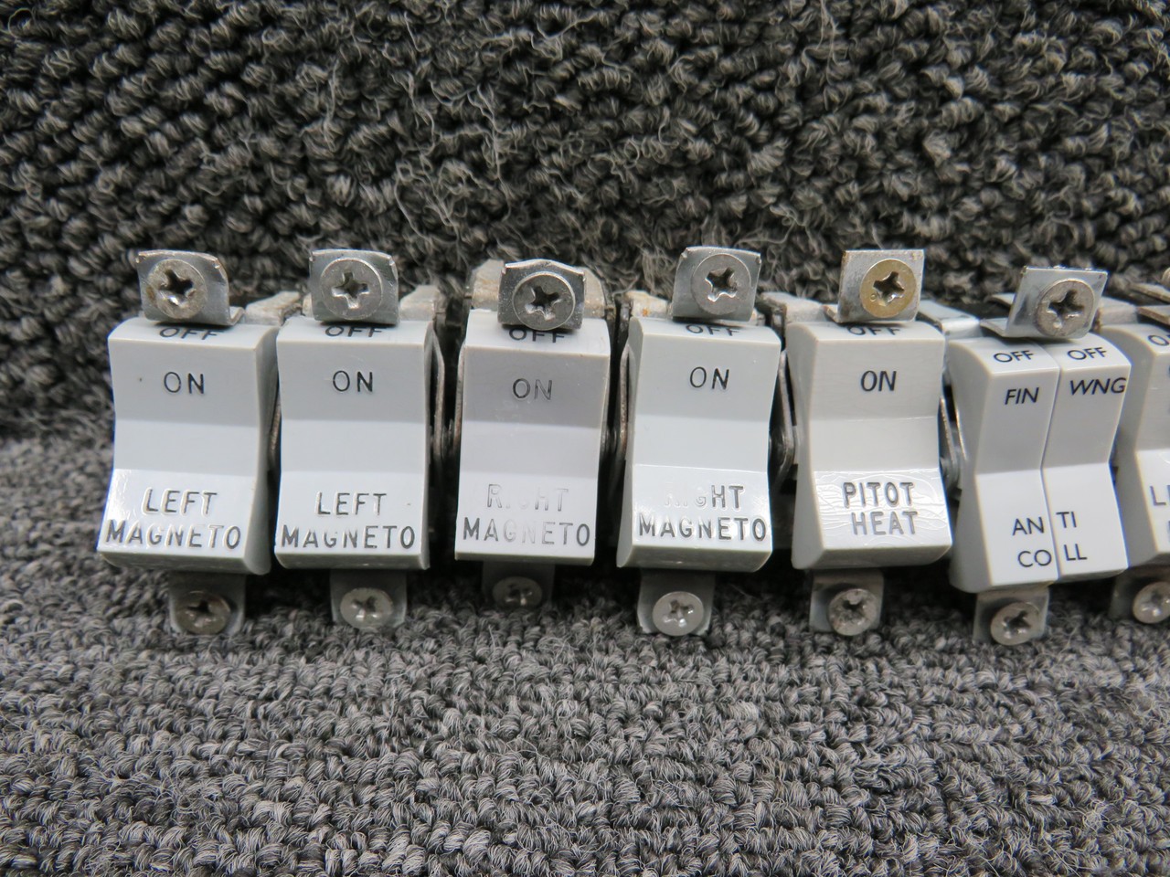 587-837, 587-831 Piper PA-34-200T Landing Light Rocker Switch Set of 11