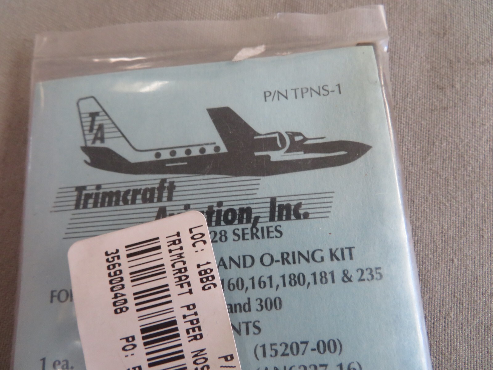 Piper Aircraft Nose Strut Seal Kit, P/N TPNS-1 (NJC) New Surplus