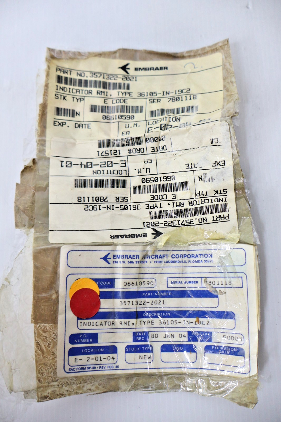 Bendix Corp 36105-1N-19-C2 RMI Indicator Embraer 3571322-2021