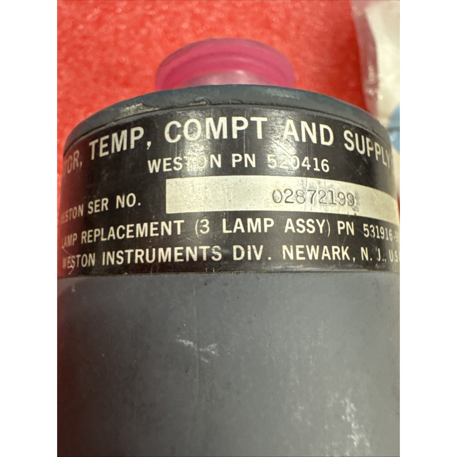DC-10 Weston Compt & Supply Duct Indicator Gauge p/n: 520416 yb3/4