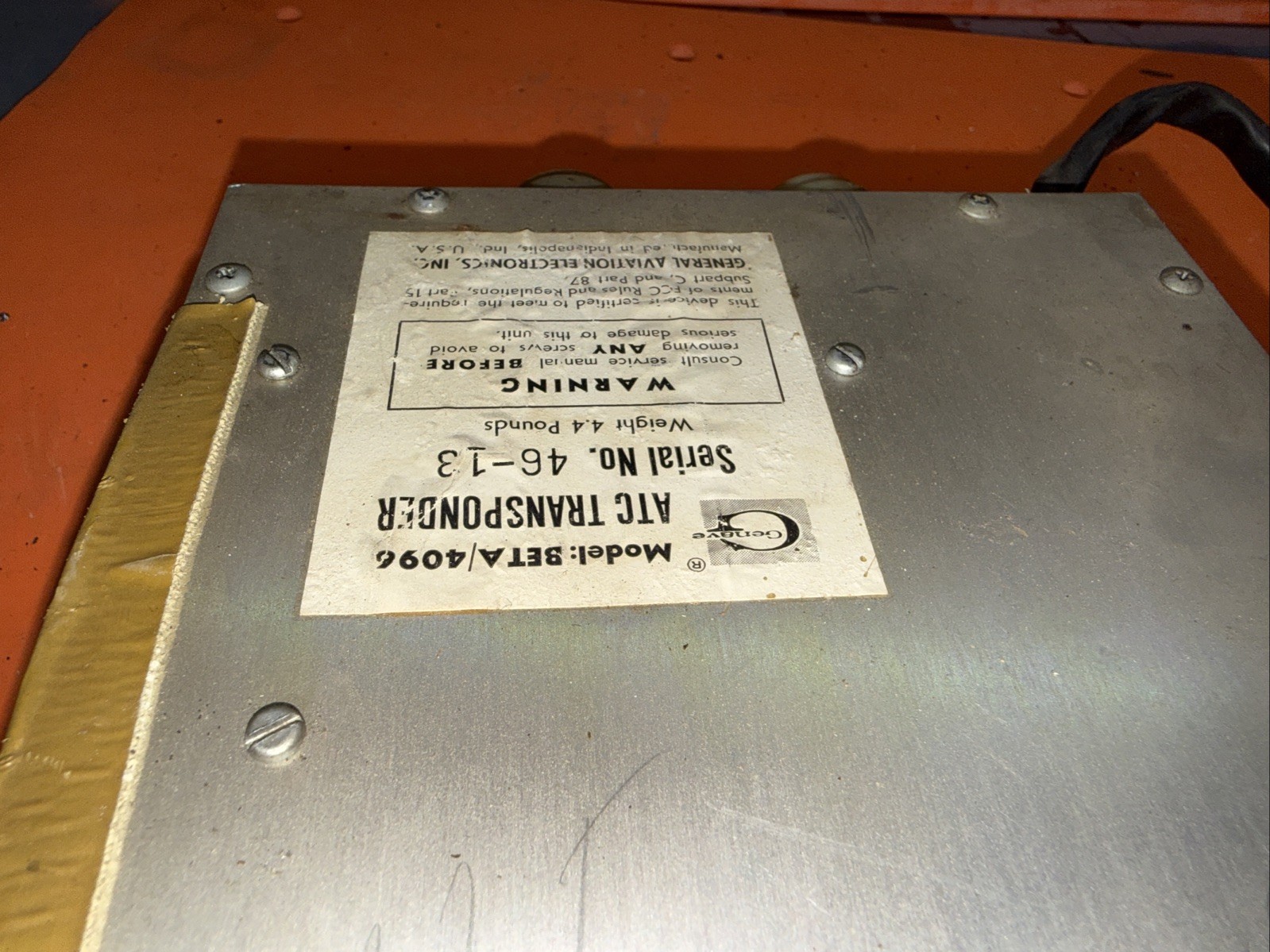 Genave BETA 4096 ATC Transponder W /Rack Steam Punk Or Paper Weight Cave