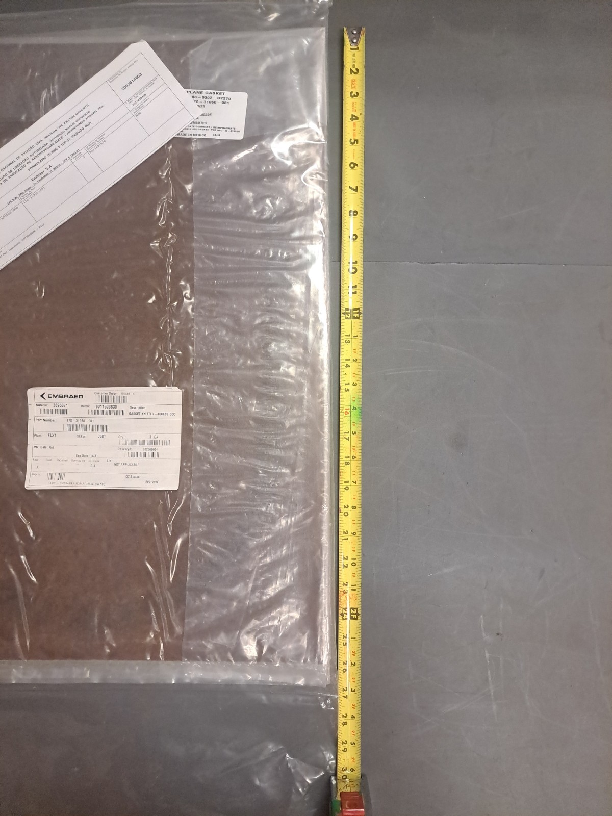 Embraer 170-31950-901 Gasket Knitted Access Door Qty 3 Pack NEW