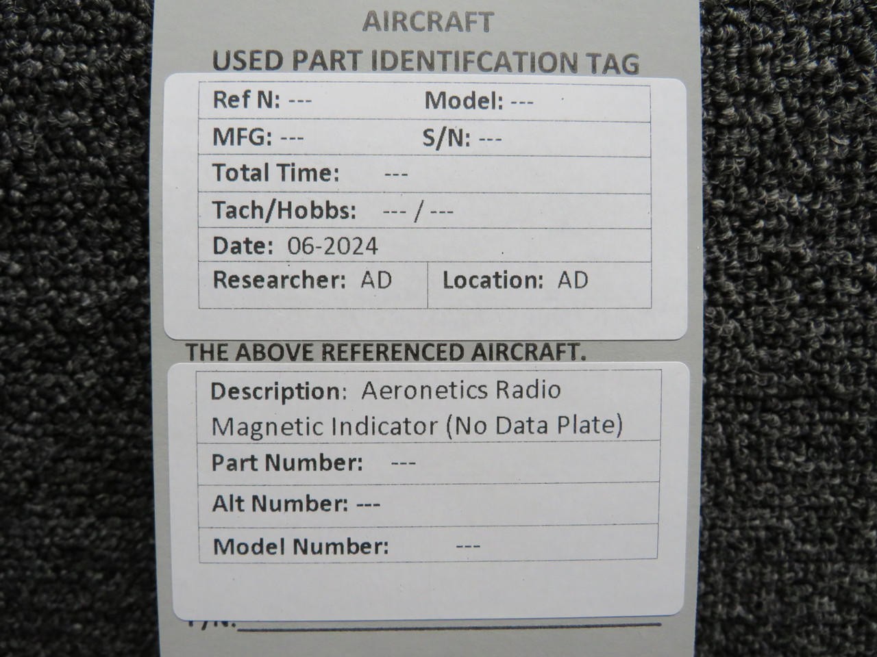 Aeronetics Radio Magnetic Indicator (No Data Plate)