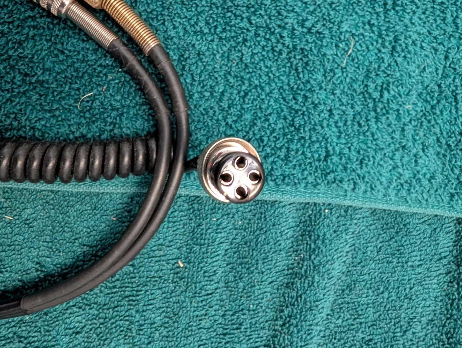 Aircraft Aviation Headset Adapter Cable Coiled 4-Pin Female Dual 1/4″ Untested