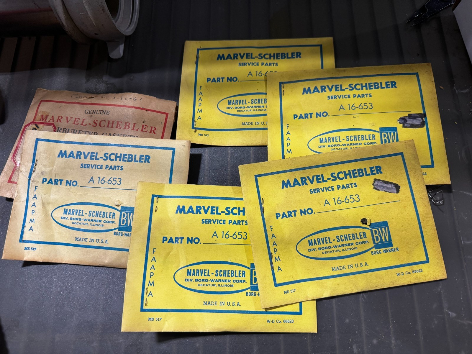 MARVEL-SCHEBLER Gasket kit 16-653 NEW OLD STOCK 1 EACH