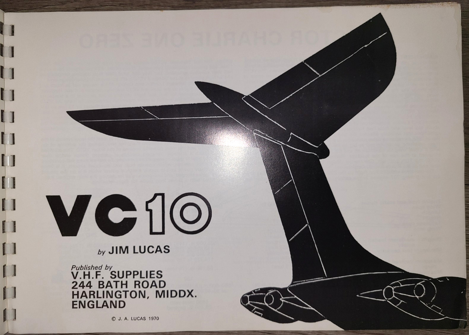 Vtg PB book, VC 10 by Jim Lucas, 1970 – VHF Supplies England, aviation airplane