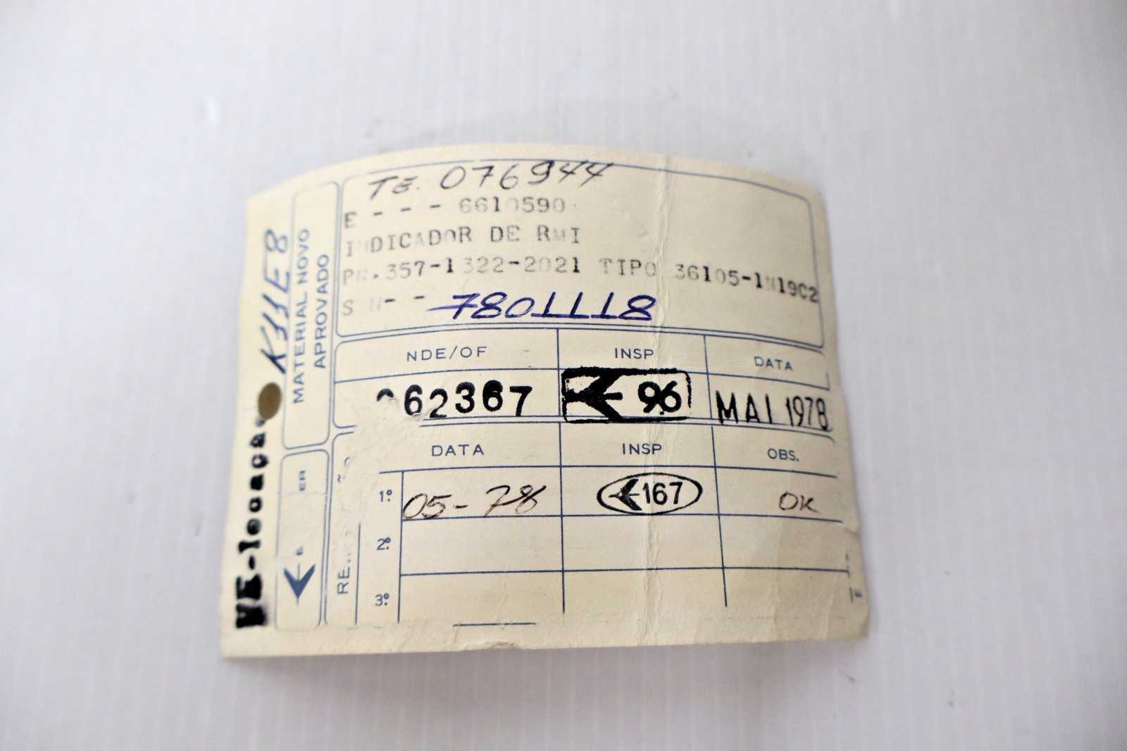 Bendix Corp 36105-1N-19-C2 RMI Indicator Embraer 3571322-2021