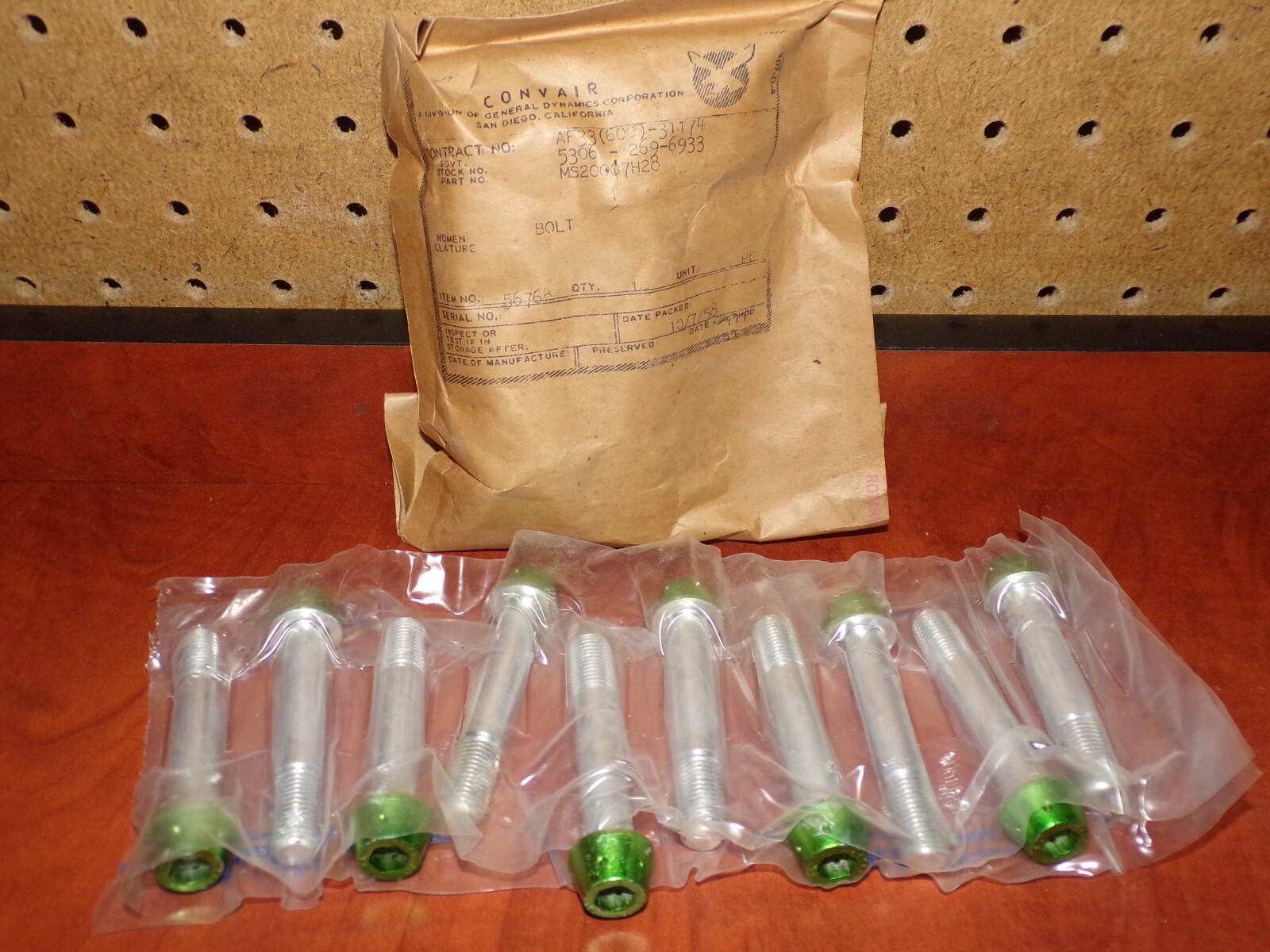 1958 Convair General Dynamics Bolts MS20007H28
