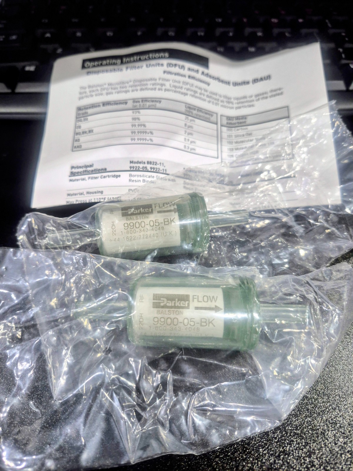Compressed Air Filter: Nylon, 1/4 in Tube, 0.01 micron, 99.99% Efficiency, 5.4 c