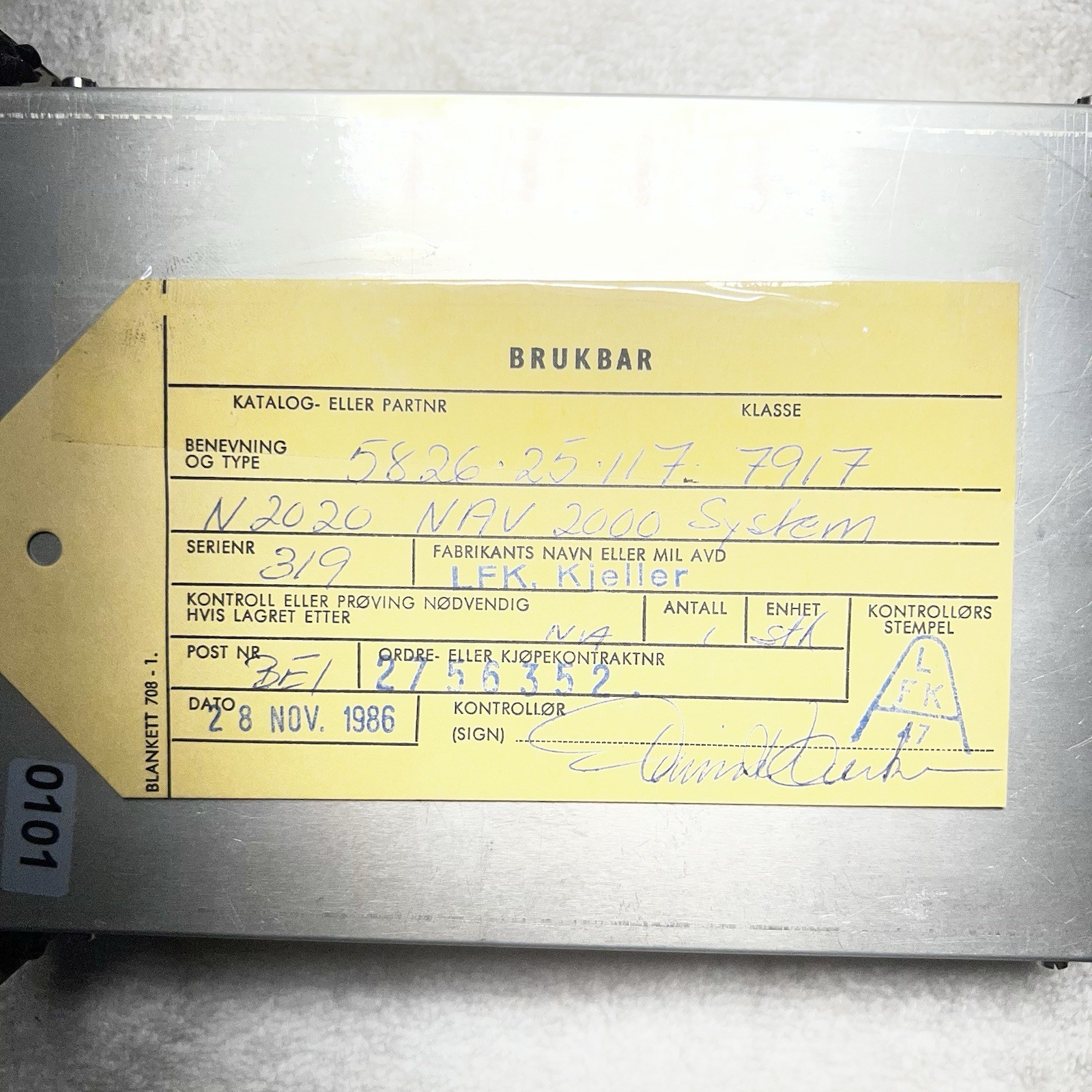 Vintage NR 2020 Becker FlugFunk Nav 2000 System 14/28 V