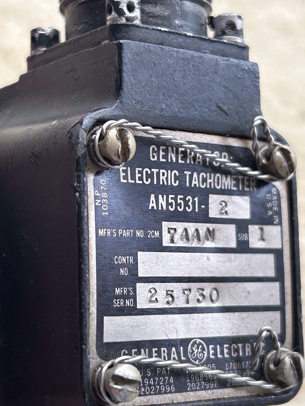 T-6 Harvard Etc AN5531-2 Tach Generator. Used. Exc Cond. Made In USA 🇺🇸