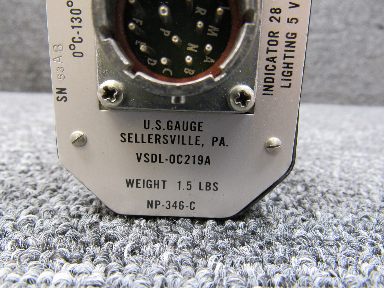 VSDL-0C219A (Alt: 9912147-1) U.S. Gauge Oil Temperature Indicator (Core)
