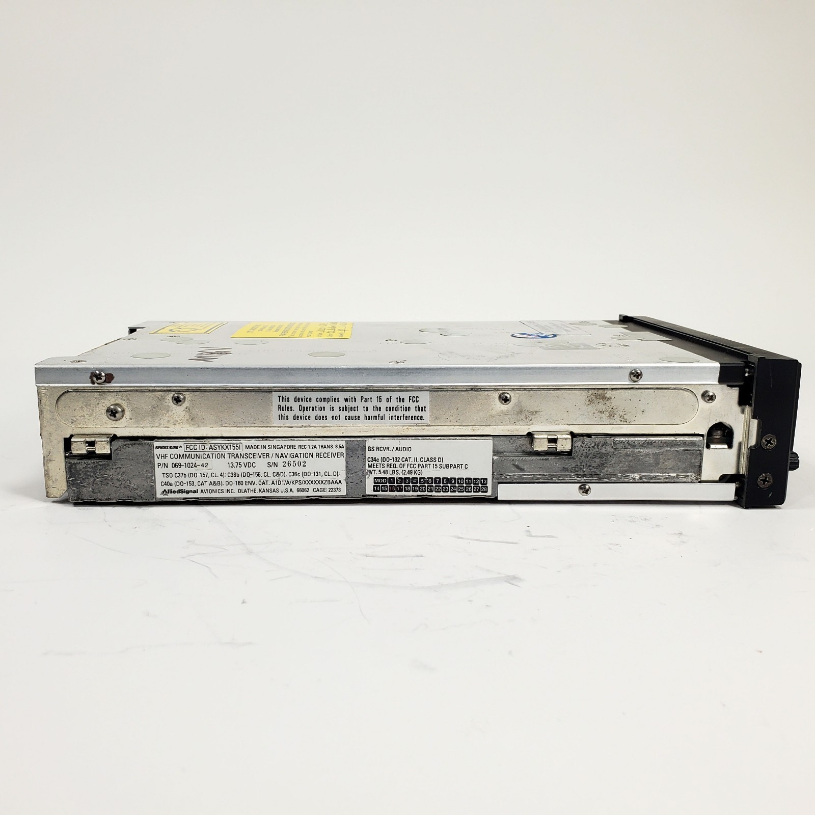 King KX-155 14V P/N: 069-1024-42 w/ Glideslope, Tray/Connectors & Fresh 8130