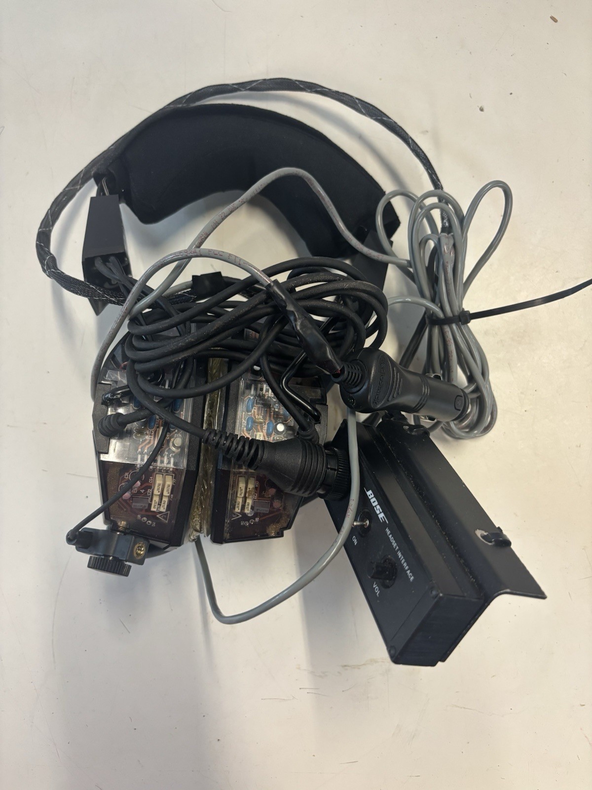 BOSE AH-BG-C AVIATION PILOT HEADSET SERIES I Headphones Mic With Interface Mount
