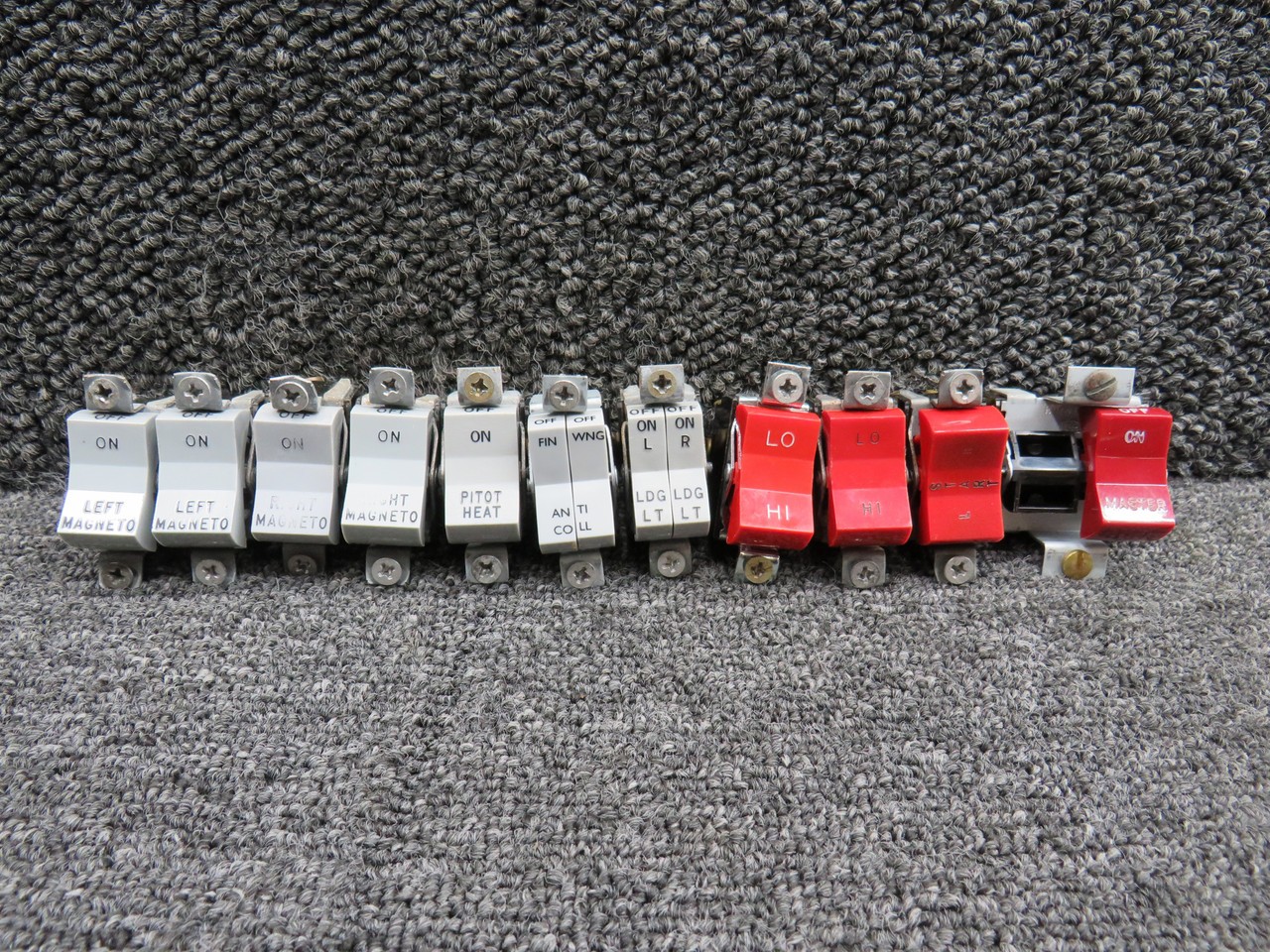 587-837, 587-831 Piper PA-34-200T Landing Light Rocker Switch Set of 11