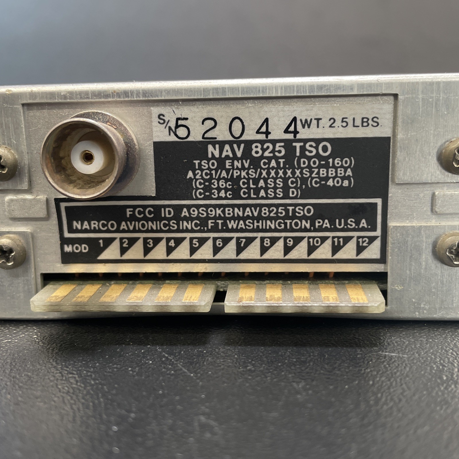 Narco 825 TSO NAV Radio – No Warranty!