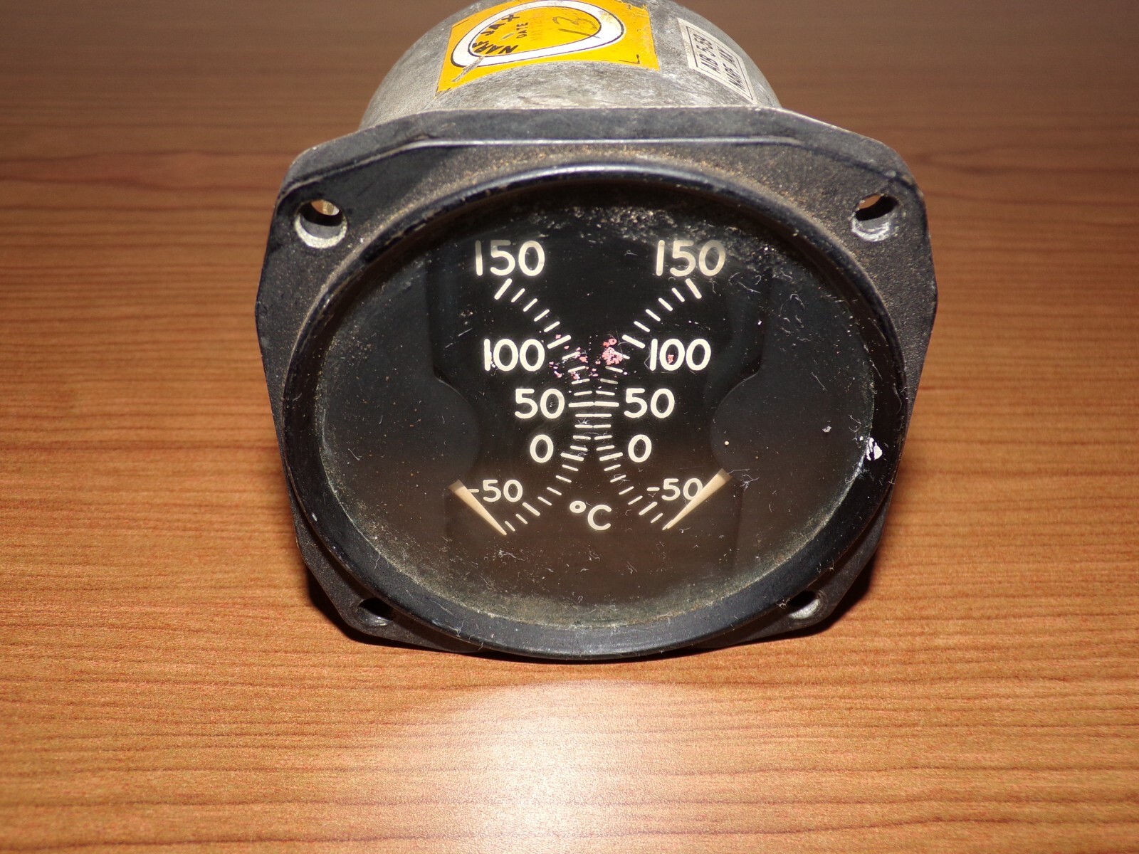 Vintage Aircraft Dual Thermometer Gauge AN5795-6 The Lewis Eng Co
