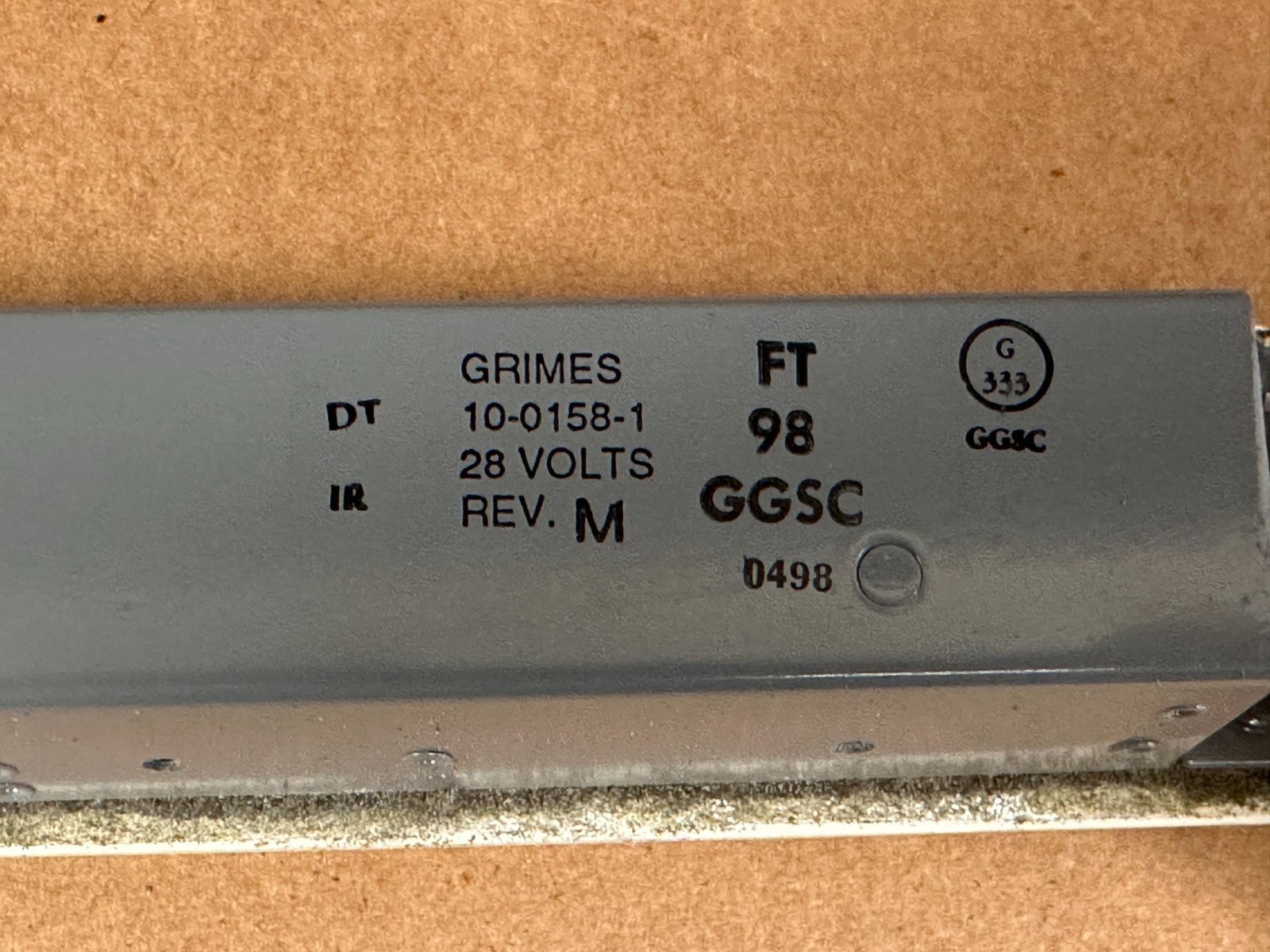 Beech Passenger Warning Light P/N 50-384070 NEW 8130 SA Grimes P/N 10-0158-1