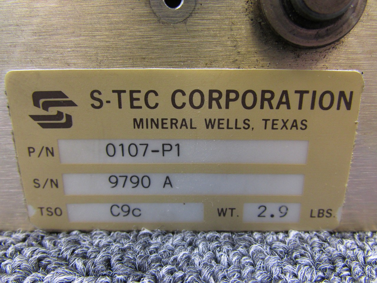 0107-P1 S-Tec Corporation Pitch Servo Assembly (Minus Cable Attachment)
