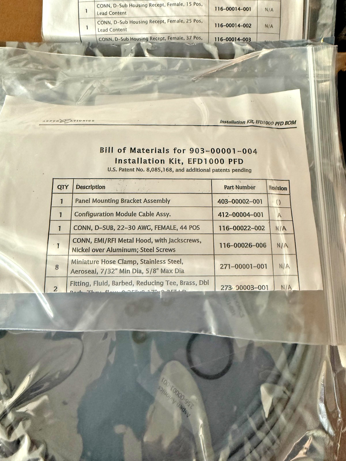 Aspen EFD1000 Pro PFD System (NEW) w/ Install Kit & 8130
