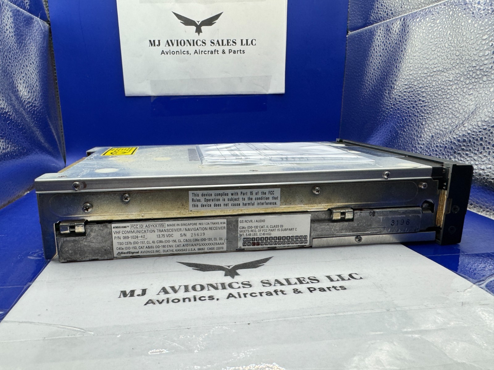 BENDIX/KING KX 155 P/N 069-1024-42 14VDC WITH GLIDE/SLOPE WITH FAA FORM 8130-3