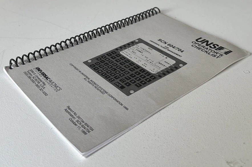 UNS-1 OPERATOR’S CHECKLIST SCN 604/704 for Universal Flight Management