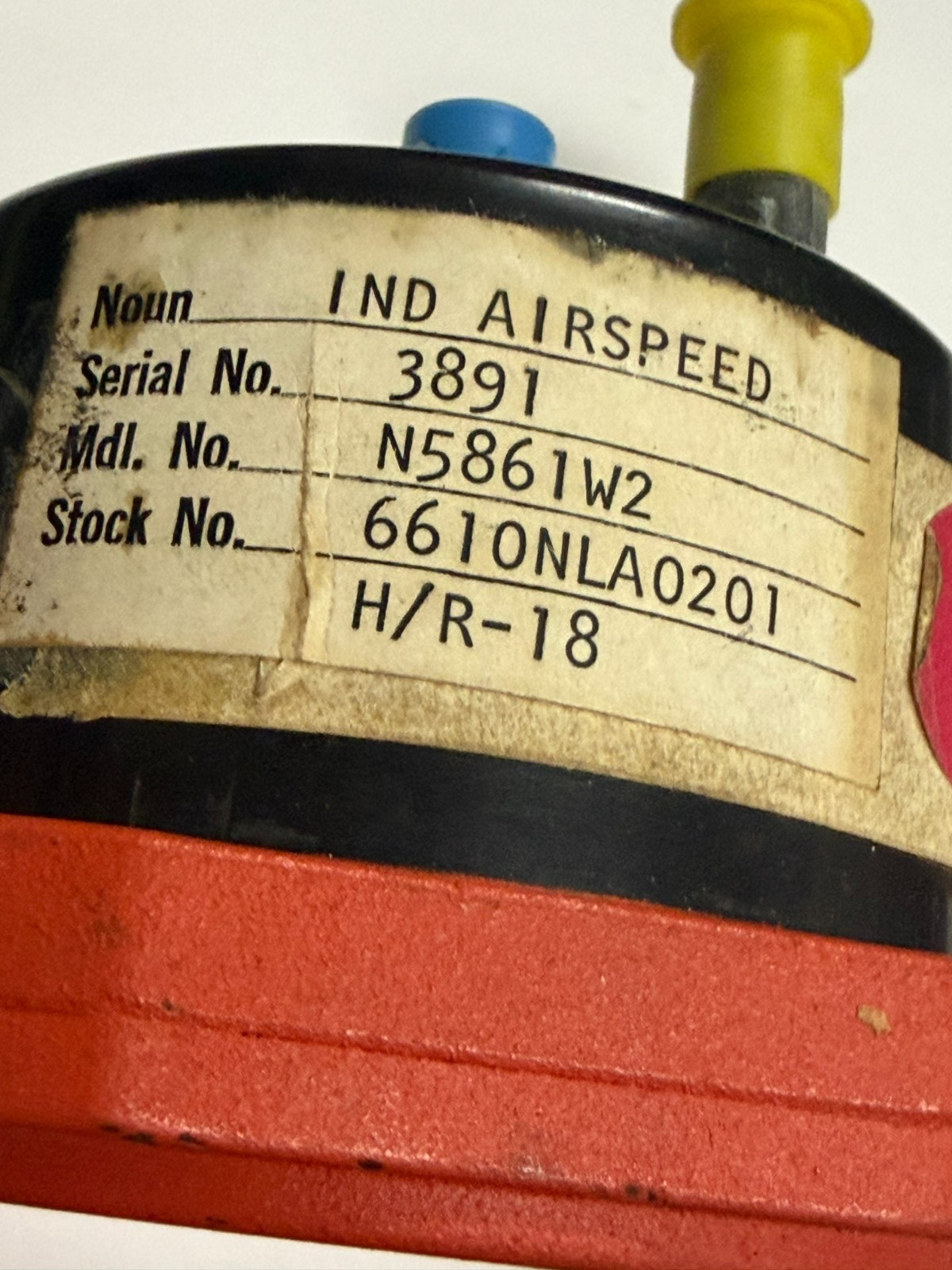 Vintage Military Aircraft Pitot Static U.S. Gauge Airspeed Indicator AN5861W2