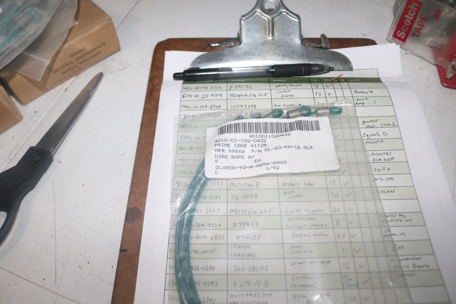 NOS Carr Lane CL-23-KA-12.0lr 4010-01-102-0432 wire rope assy QD pin, cap etc