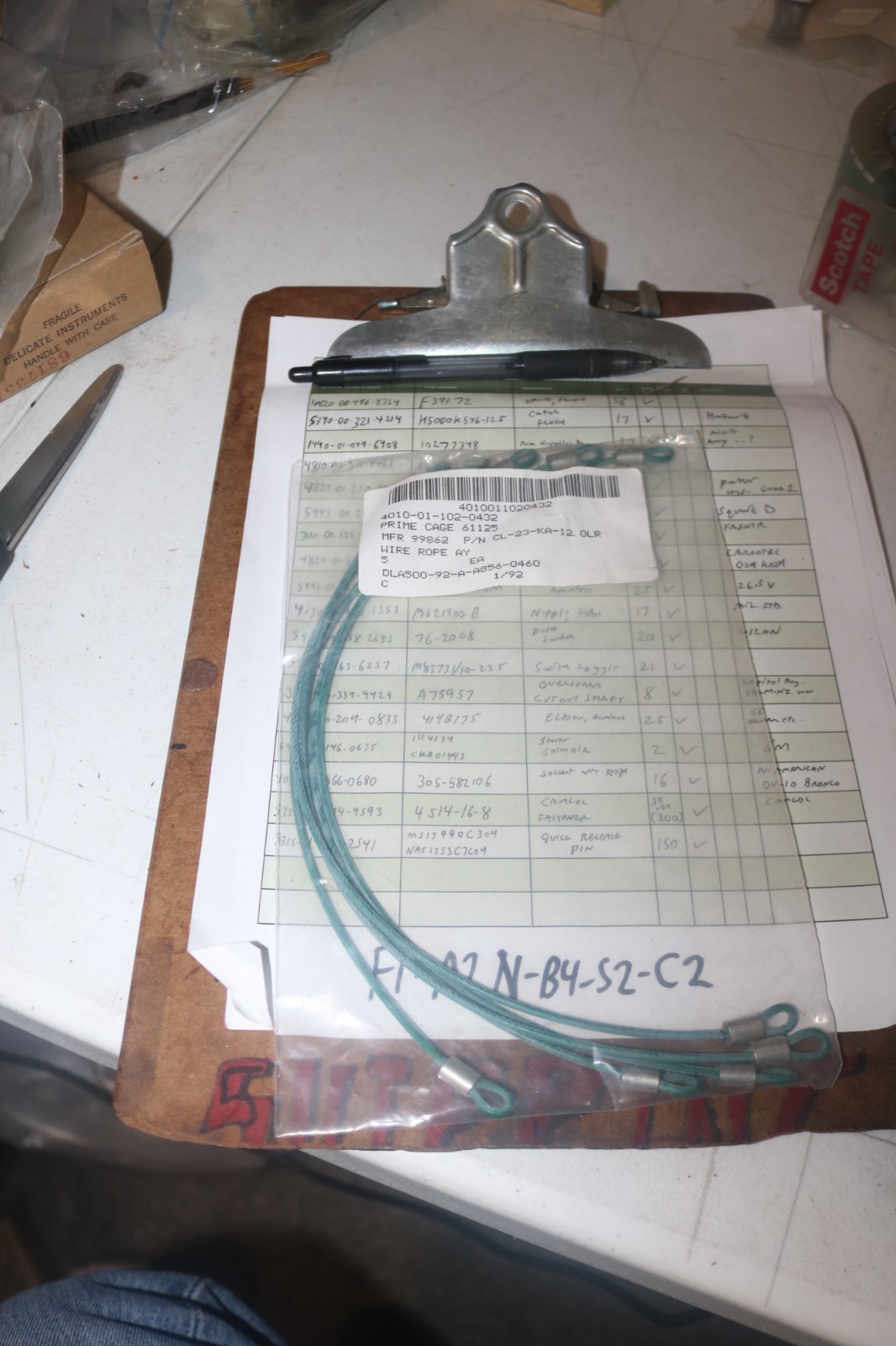 NOS Carr Lane CL-23-KA-12.0lr 4010-01-102-0432 wire rope assy QD pin, cap etc