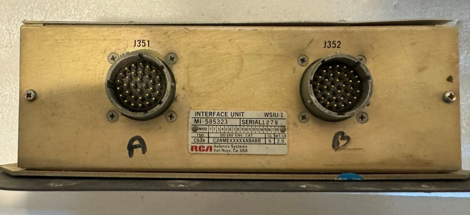 RCA DI-1001 Digital Indicator & DI-1005 INTERFACE UNIT WSIU-1 P/N MI-585323