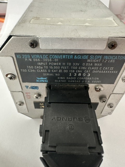 Bendix King KI 209 VOR/LOC/GS Indicator P/N 066-3056-01 Mod 3 See Description