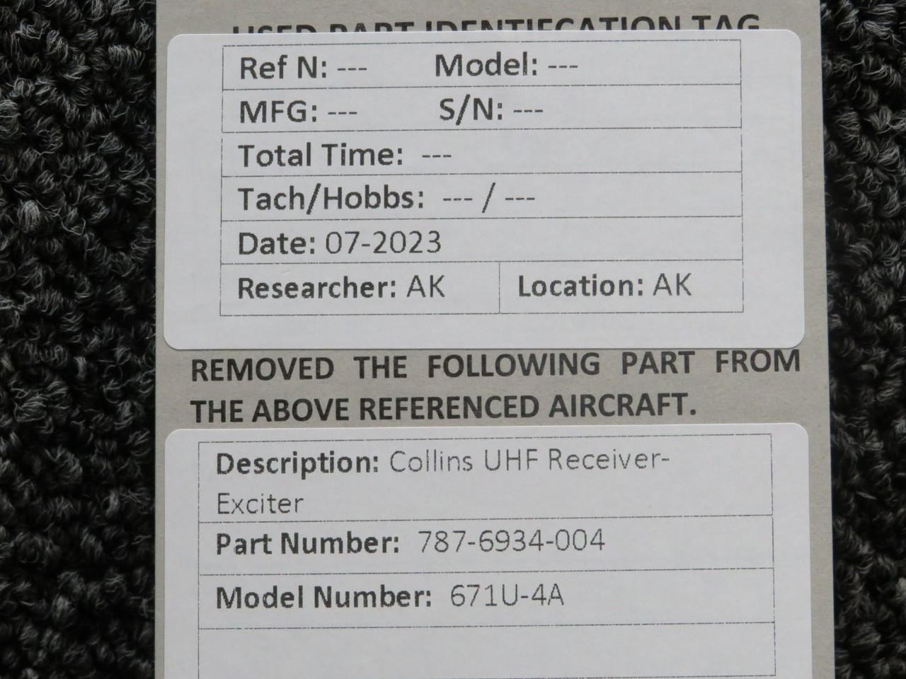 787-6934-004 Collins 671U-4A HF Receiver-Exciter