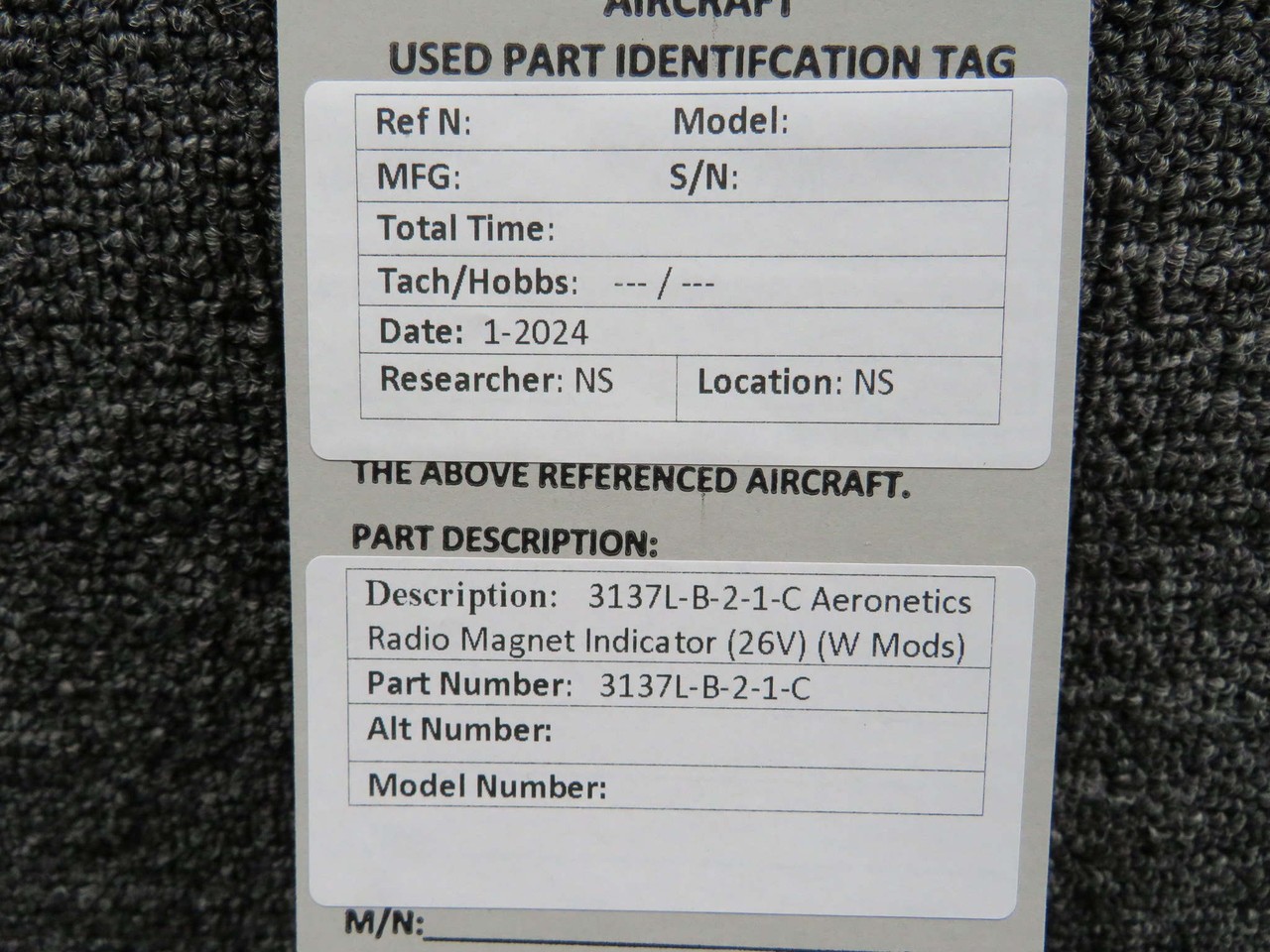 3137L-B-2-1-C Aeronetics Radio Magnetic Indicator with Modifications (26V)