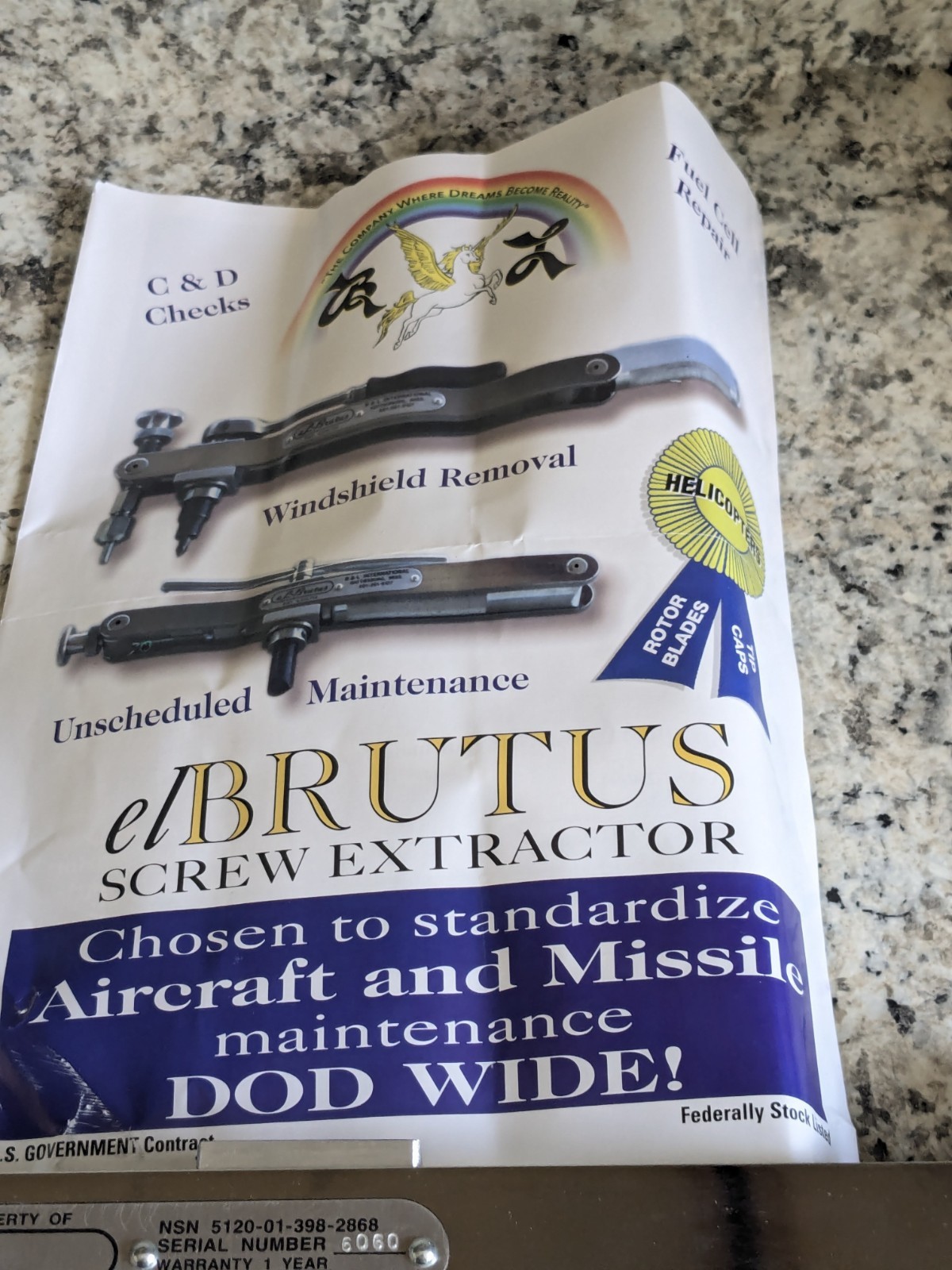 El Brutus Model 7 BRUT Screw Extractor 1/4″ to 3/8″ 7 M00 87a Johnson Bar New