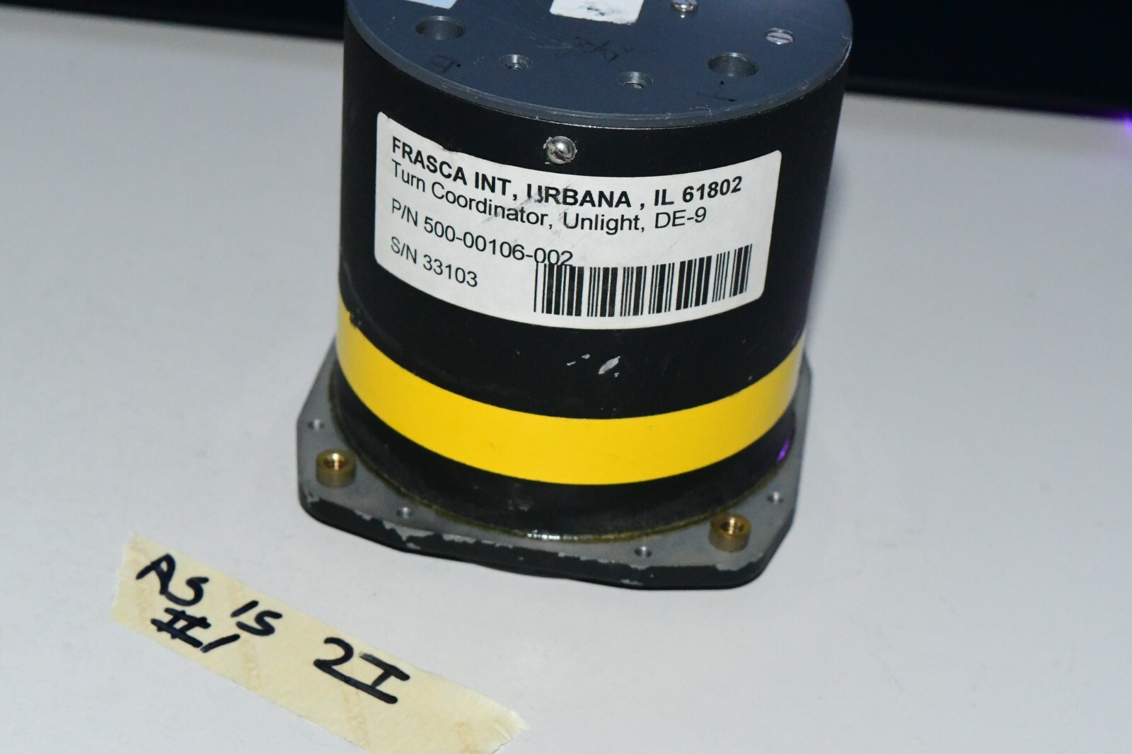 frasca turn coordinator model 500-00106-002- unknown history as is -parts 2i #1