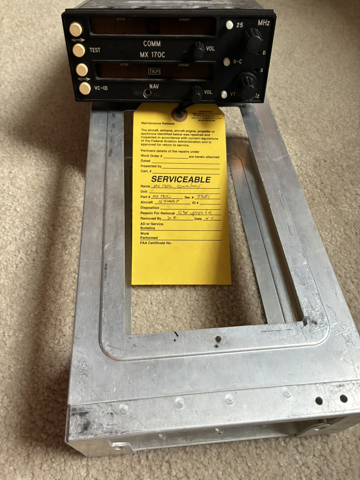 TKM MX-170C NAV/COM With Mounting Tray/Back Plate Connector