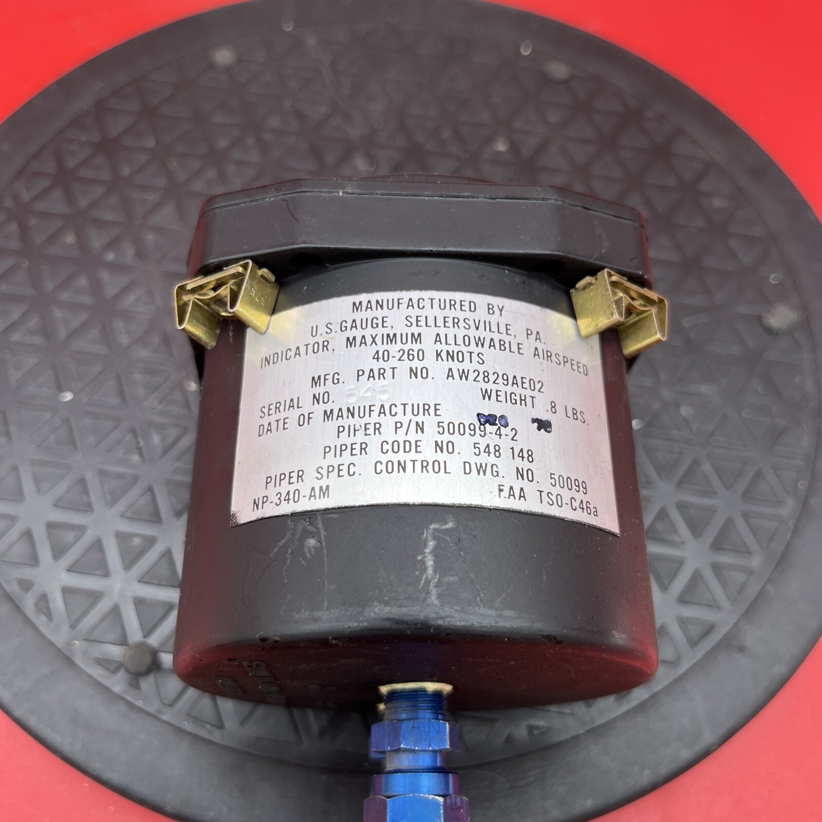 P/N: 50099-4-2 (USE: AW2829AE02) Piper PA31T / US Gauge Airspeed Indicator (C20)