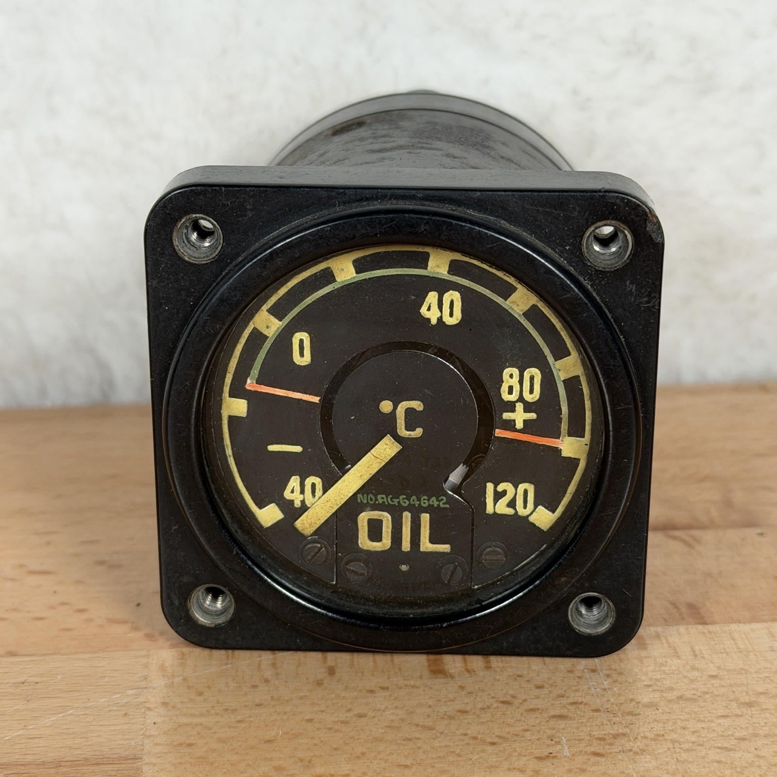 Vintage Military Aircraft Aviation Engine Oil Indicator Gauge Sangamo Weston