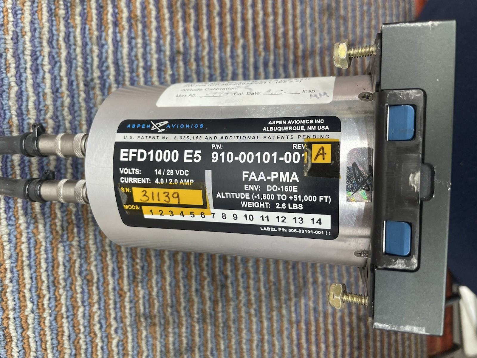 Aspen Avionics Inc. PFD 1000 EFD 910-00001-001 rev. G Bonanza K35
