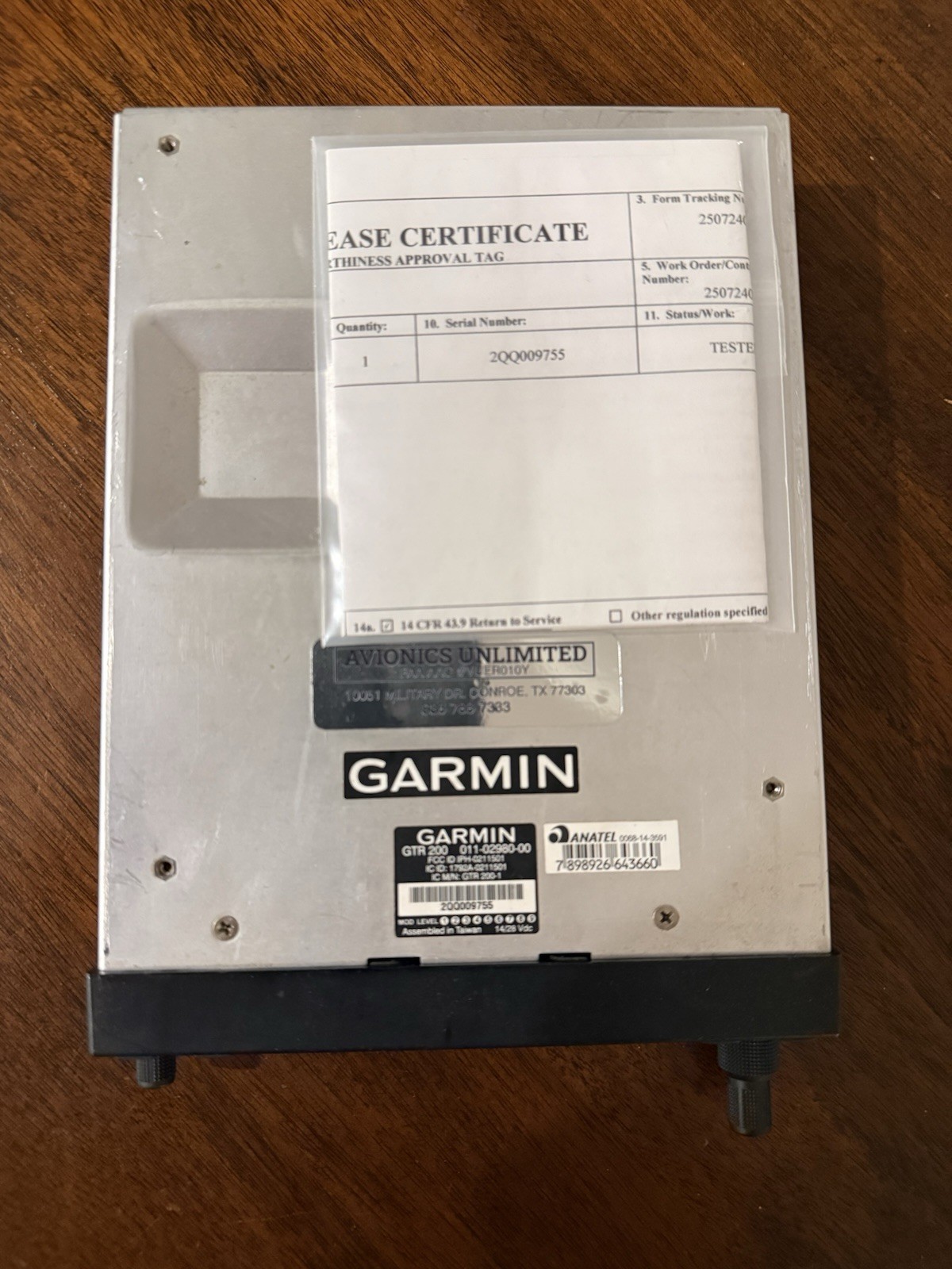 Garmin GTR 200 Com radio Part No 011-02980-00