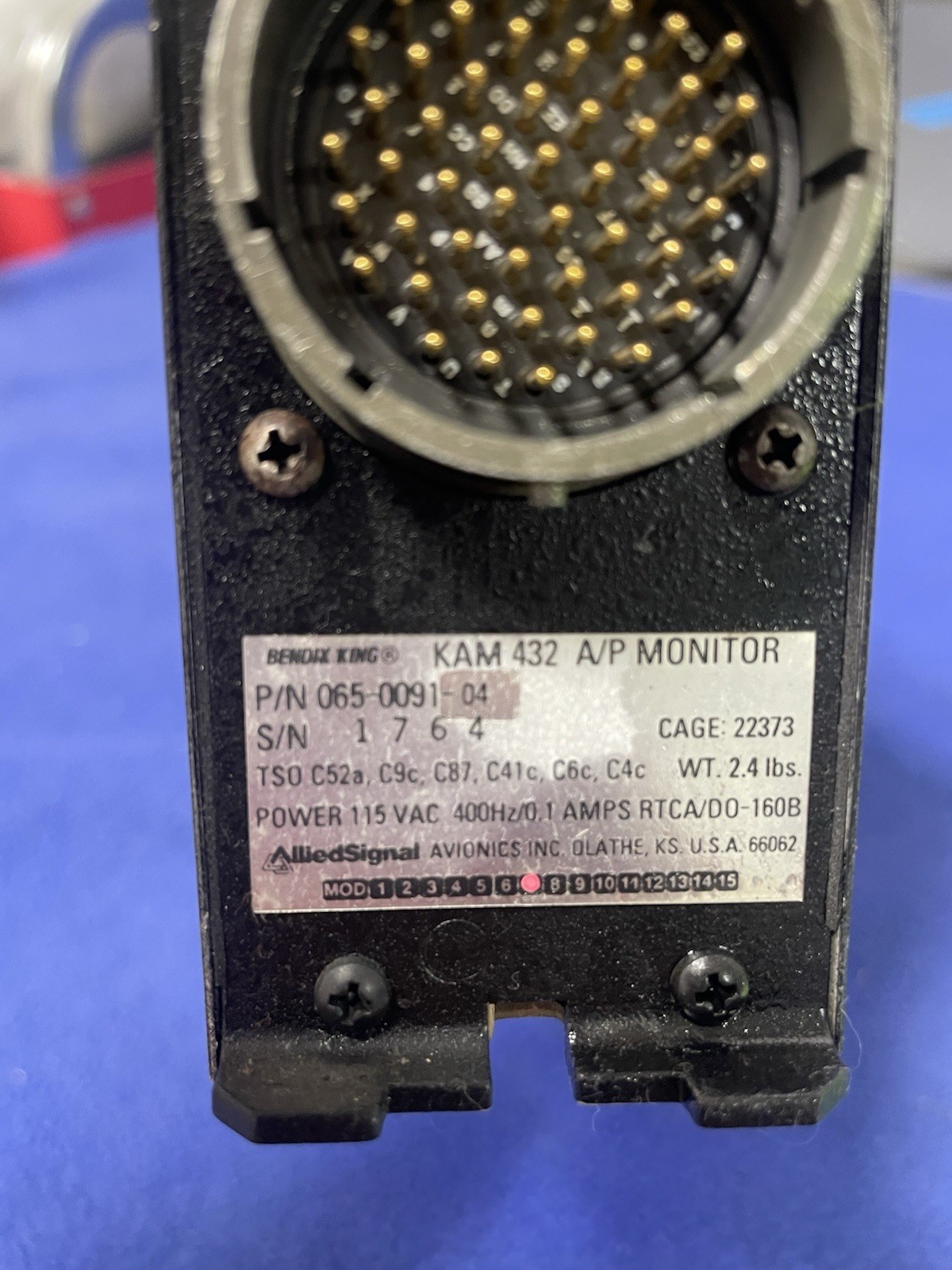 BENDIX KING KAM 432 A/P MONITOR P/N 065-0091-04 REMOVED WORKING
