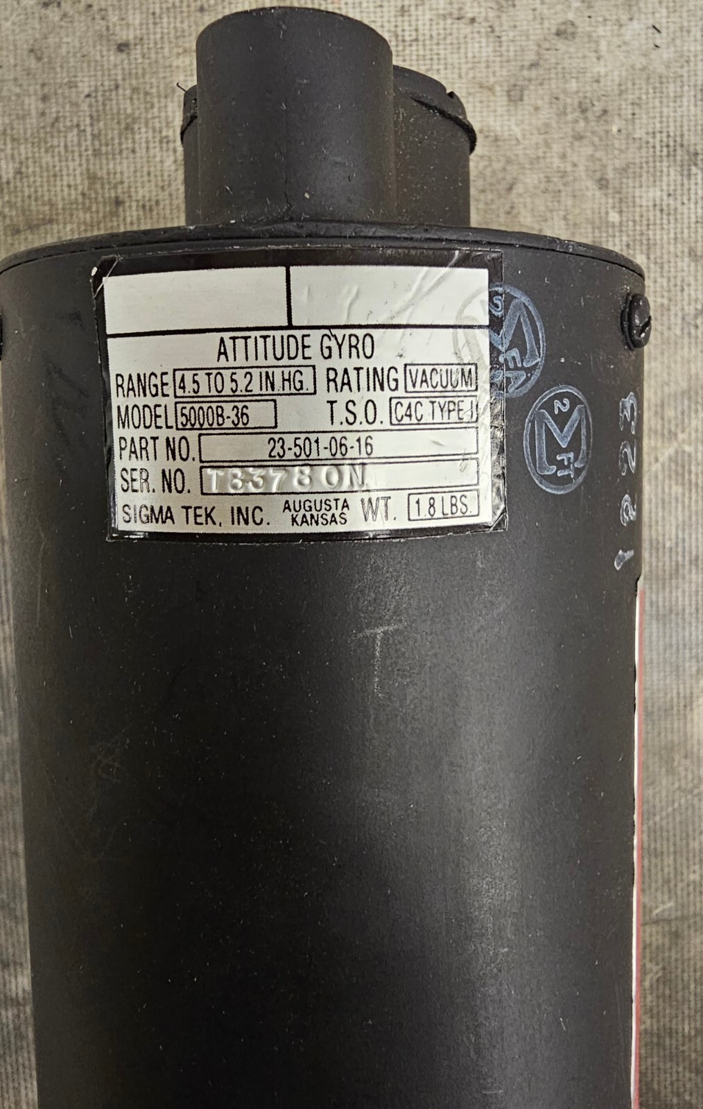 Sigma Tek Attitude Gyro Model 5000B-36 P/N: 23-501-06-16 W/ 60 Day Warranty