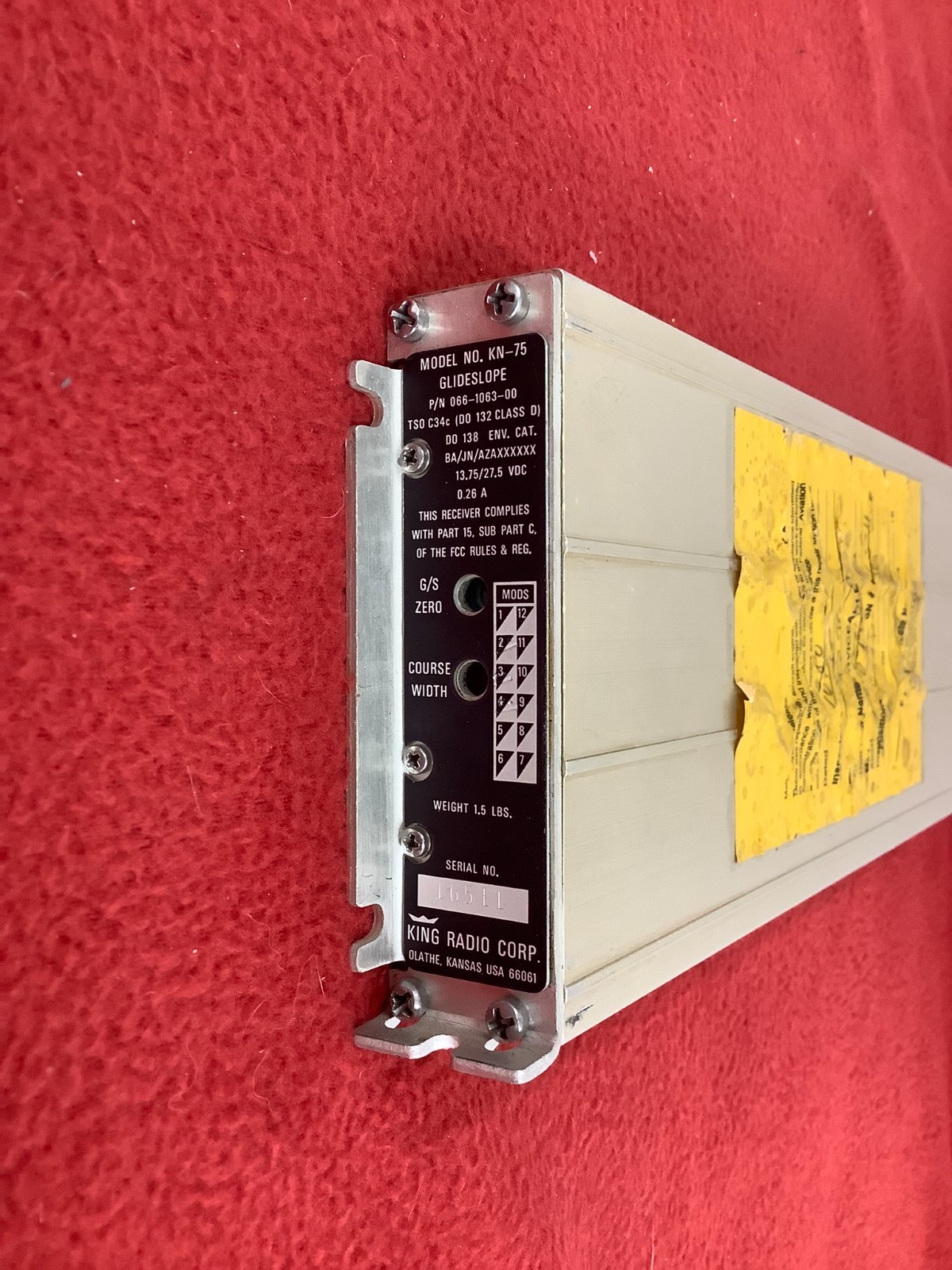 Working King KN-75 Glideslope Receiver 066-1063-00 w/Tray & Con 60 day warranty
