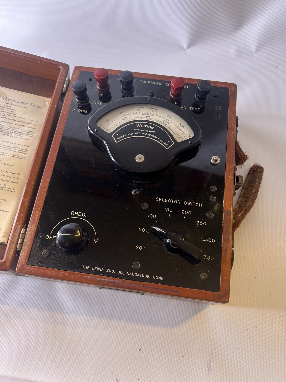 The Lewis Engine Co. Airplane VINTAGE Thermometer Tester Weston 81TT3 1872