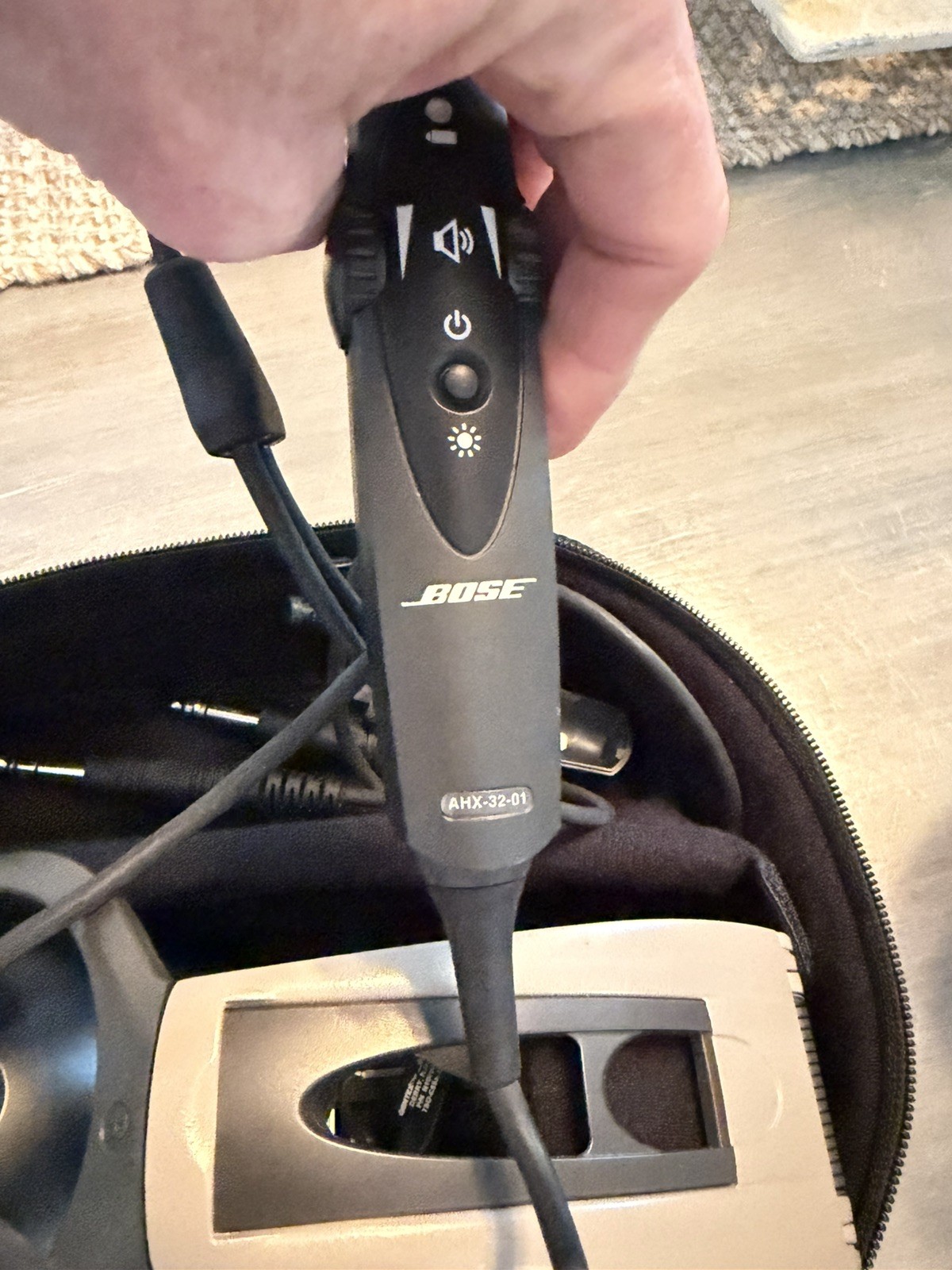 Bose Aviation X ANR Pilot Headset AHX-32-01 Dual GA Plugs w/ Bose Case Tested