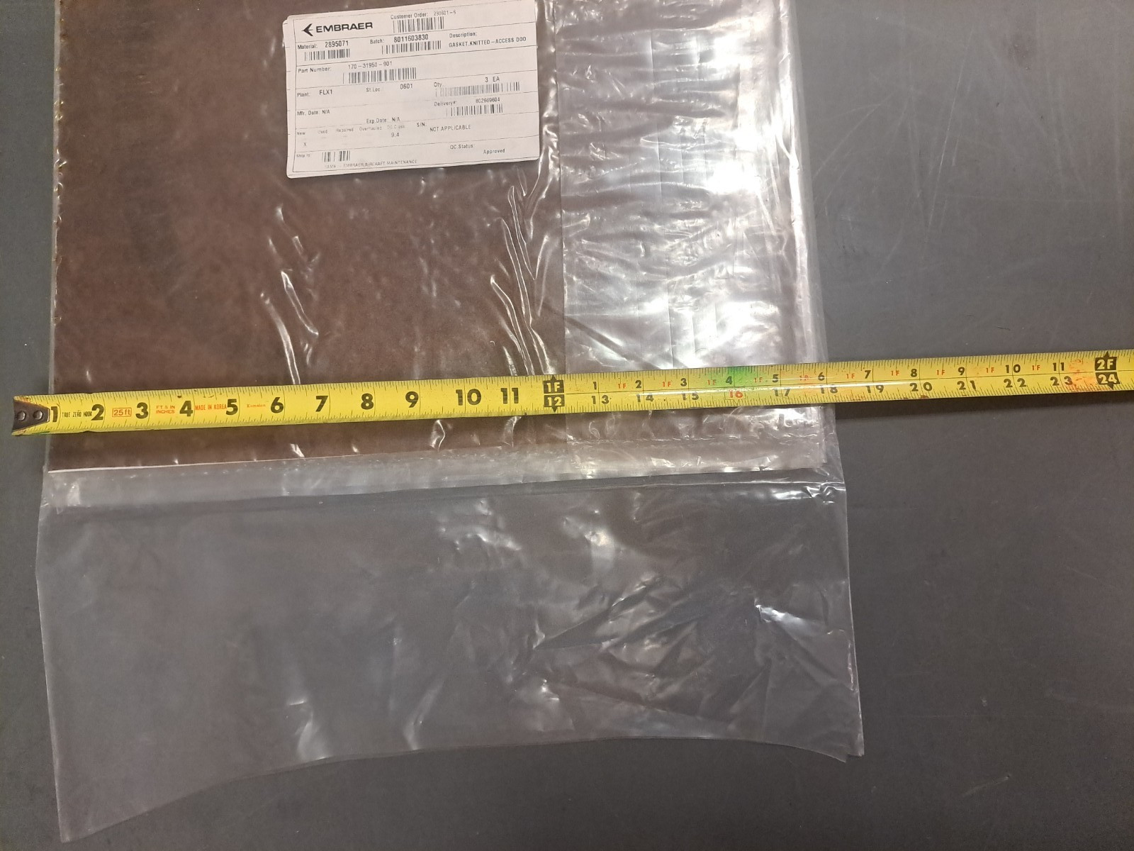 Embraer 170-31950-901 Gasket Knitted Access Door Qty 3 Pack NEW