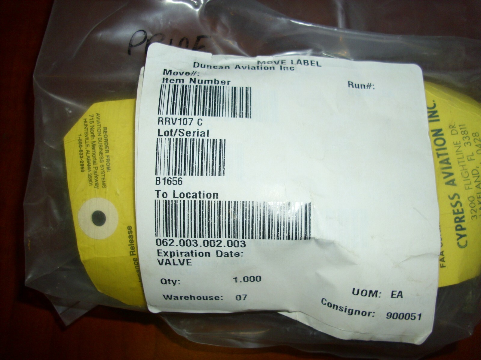 Lucas Aerospace Valve RRV107