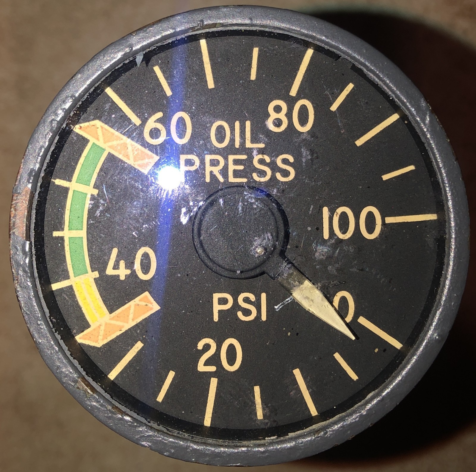 SRL-0C4N, SRL-OC4N, Aircraft Oil Pressure Indicator , US Gauge , used, untested