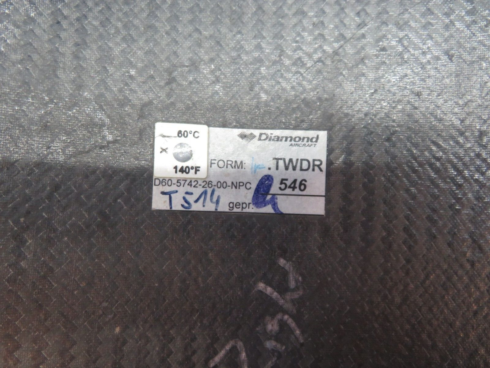 Diamond DA-42 RH Inspection Panel Cover P/N D60-5742-20-00 LOT OF 4 (0623-390)