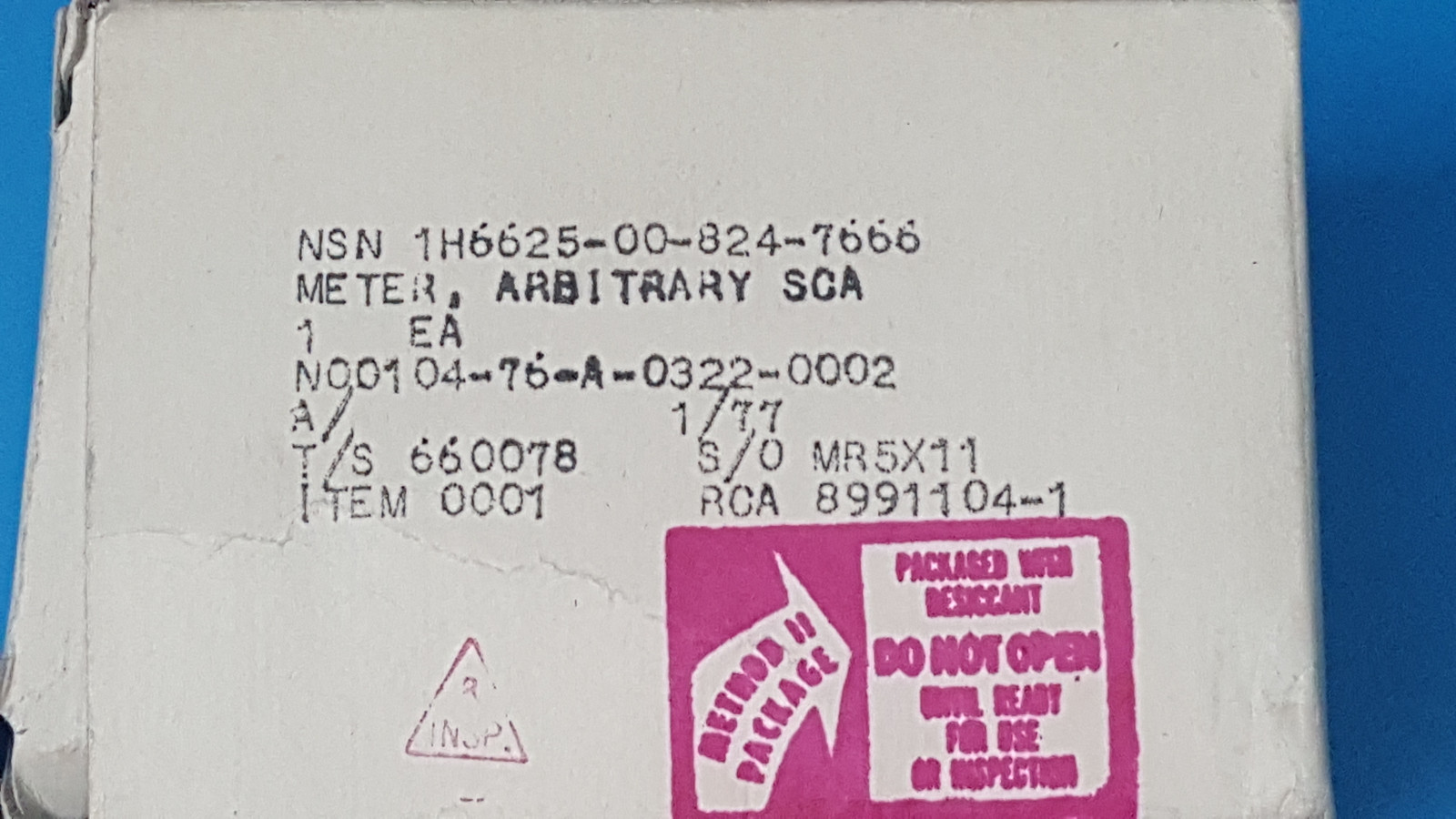 Arbitrary Scale Meter RCA , RCA 8991104-1 , NSN: 1Hs6625-00-824-7666